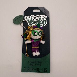 Watchover Voodoo Fleur-De-Lis NOLA Collection Mardi Gras String Doll Keychain